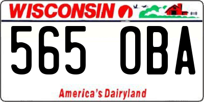 WI license plate 565OBA
