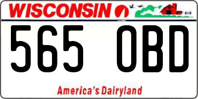 WI license plate 565OBD
