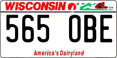 WI license plate 565OBE