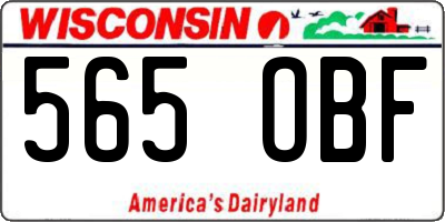 WI license plate 565OBF