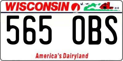 WI license plate 565OBS