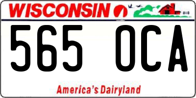 WI license plate 565OCA