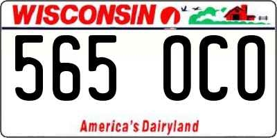 WI license plate 565OCO