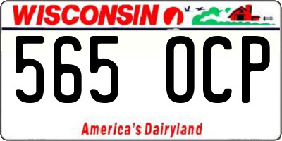 WI license plate 565OCP