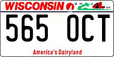 WI license plate 565OCT