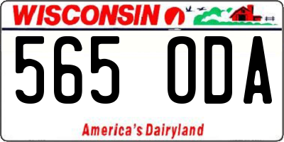 WI license plate 565ODA