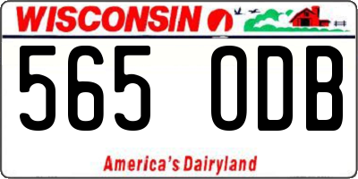 WI license plate 565ODB