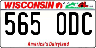 WI license plate 565ODC