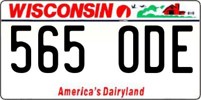WI license plate 565ODE
