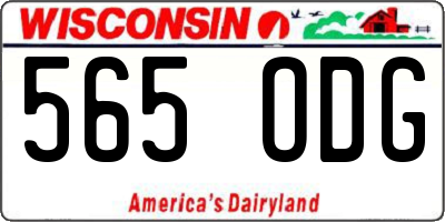 WI license plate 565ODG