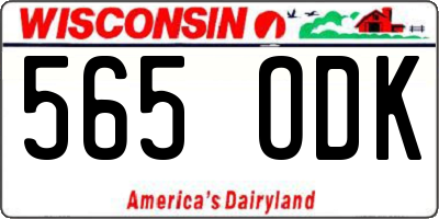WI license plate 565ODK