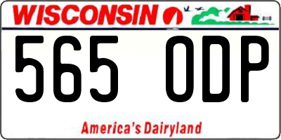 WI license plate 565ODP
