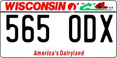 WI license plate 565ODX