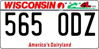 WI license plate 565ODZ