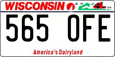 WI license plate 565OFE