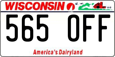 WI license plate 565OFF