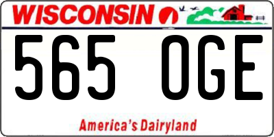 WI license plate 565OGE