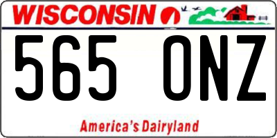 WI license plate 565ONZ