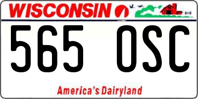 WI license plate 565OSC
