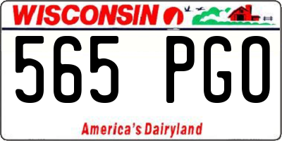 WI license plate 565PGO