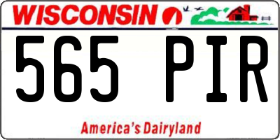 WI license plate 565PIR