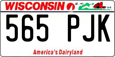 WI license plate 565PJK