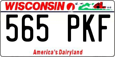 WI license plate 565PKF
