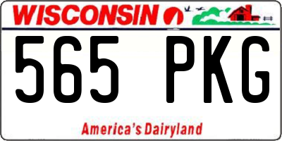 WI license plate 565PKG