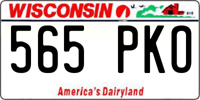 WI license plate 565PKO