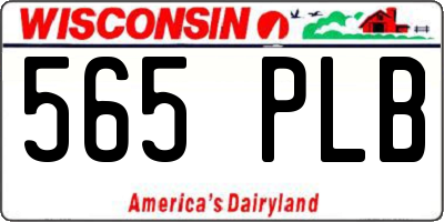 WI license plate 565PLB