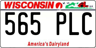 WI license plate 565PLC
