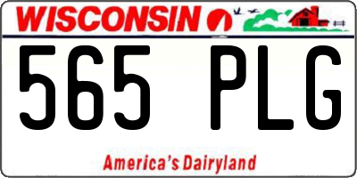 WI license plate 565PLG