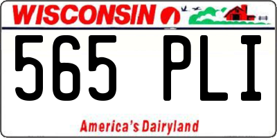 WI license plate 565PLI