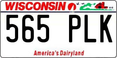 WI license plate 565PLK