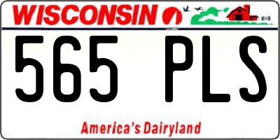 WI license plate 565PLS