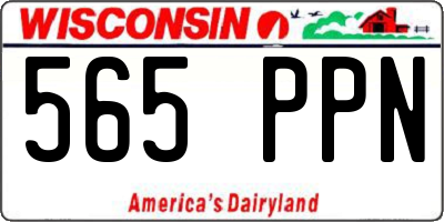 WI license plate 565PPN