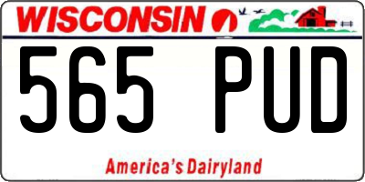 WI license plate 565PUD