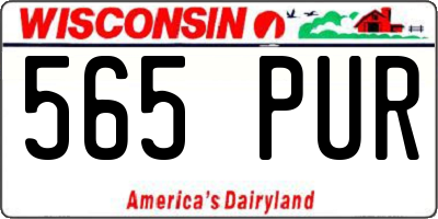 WI license plate 565PUR