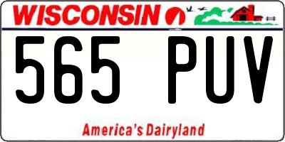 WI license plate 565PUV