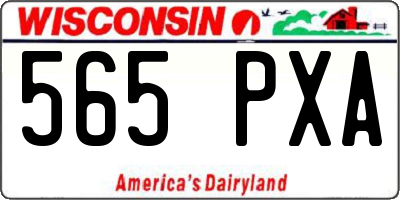 WI license plate 565PXA