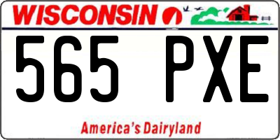 WI license plate 565PXE