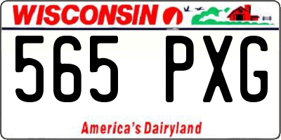 WI license plate 565PXG