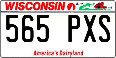 WI license plate 565PXS