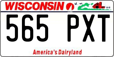 WI license plate 565PXT
