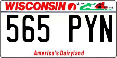 WI license plate 565PYN