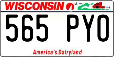 WI license plate 565PYO