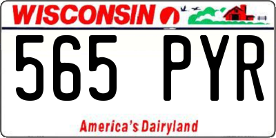 WI license plate 565PYR