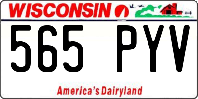 WI license plate 565PYV