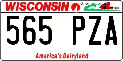 WI license plate 565PZA