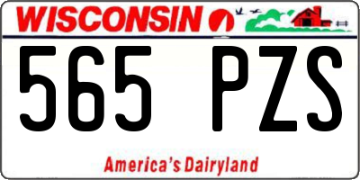 WI license plate 565PZS